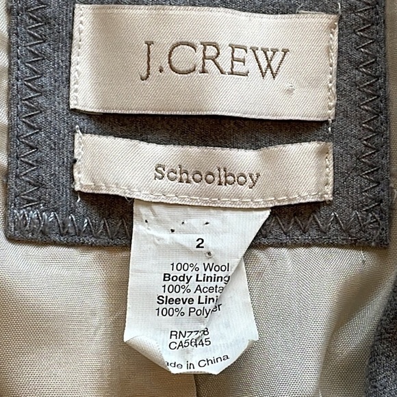 J Crew Schoolboy Blazer in Light Gray Wool Preppy Light Academia Sz 2 - Picture 7 of 14